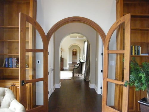 Wood Lined Interior Arched Doorway