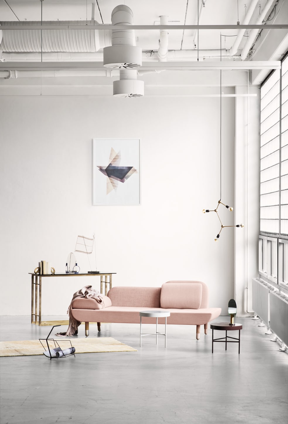 Contemporary Modern Pink Sofa