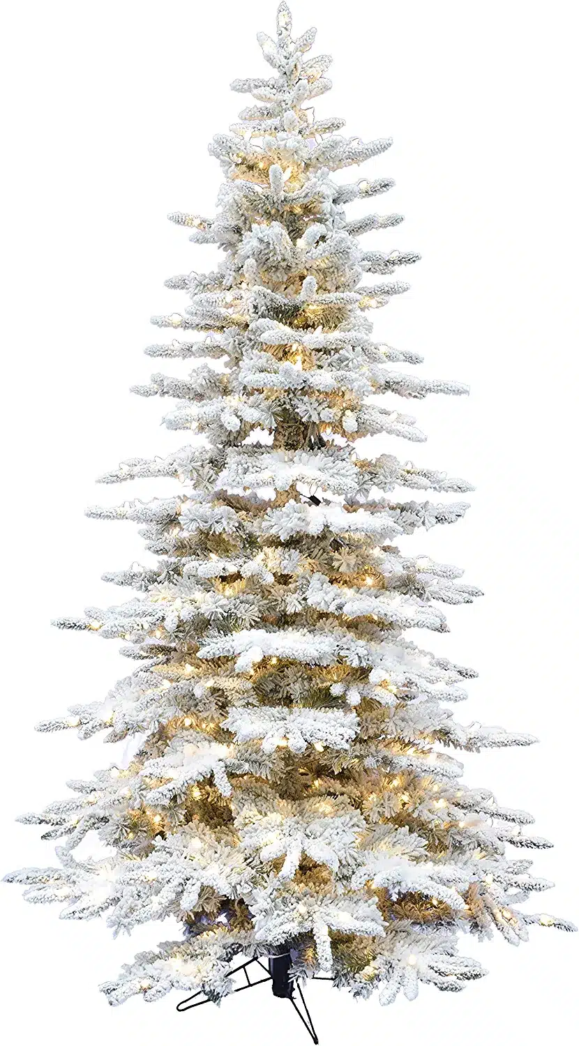 Clear 9 Ft. Flocked Mountain Pine