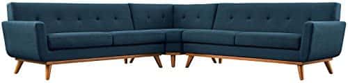 Modern Upholstered Fabric L-Shaped Sectional Sofa