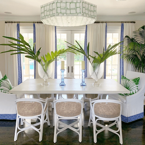 Cane-back dining chairs