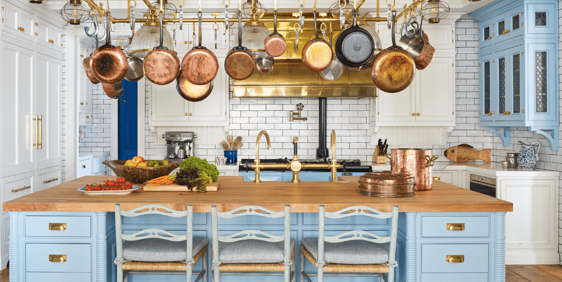 Copper Highlights Add to the Industrial Kitchen Decor