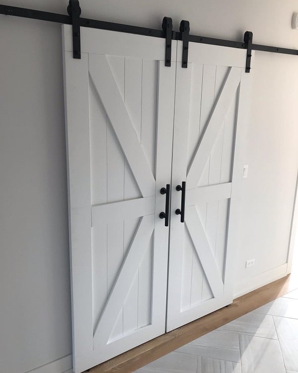 custom made white barn door