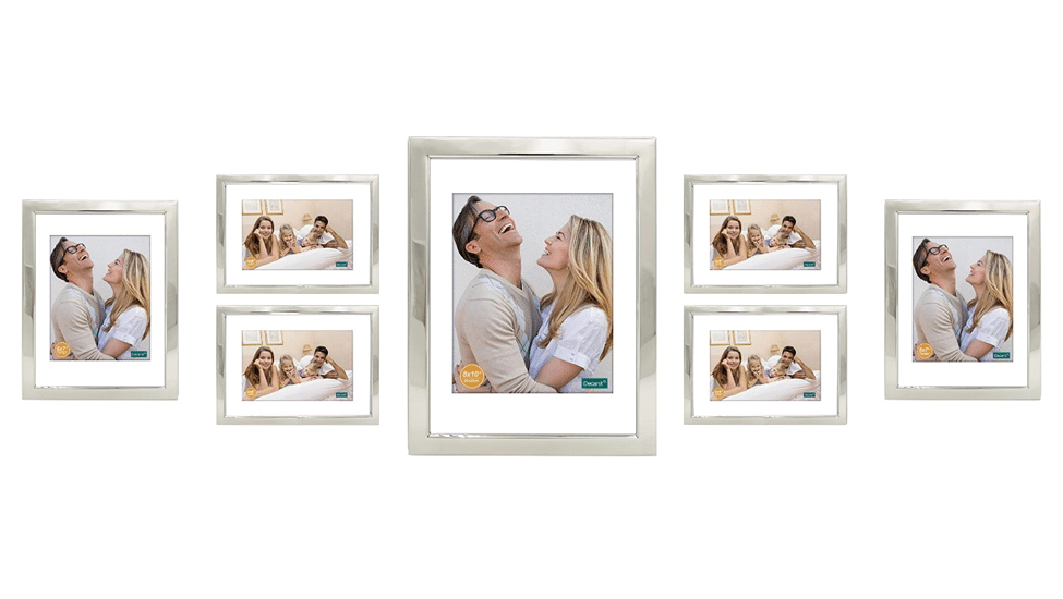 White Metal Picture Frame, Set of seven