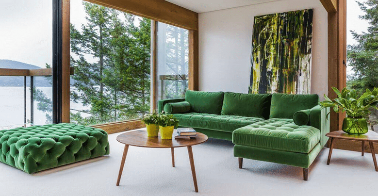 24 Elegant Lush Green Velvet Couch for a Cozy Living Room