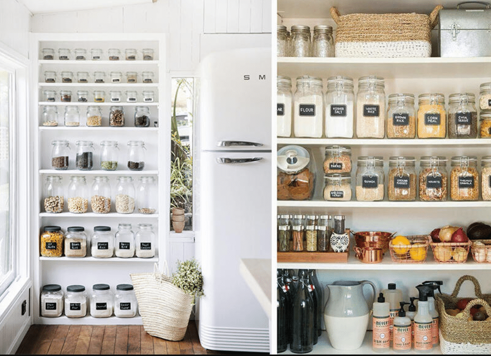 Glass Jars to Organize Your Pantry in Farmhouse Kitchen