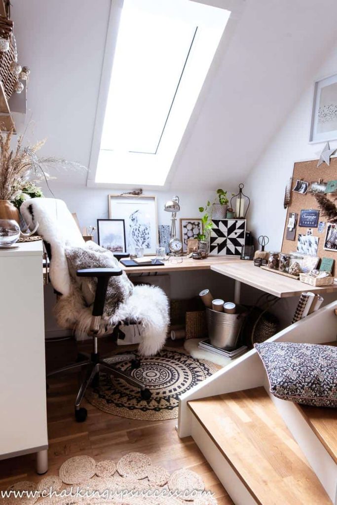 portrait view of a womens home office