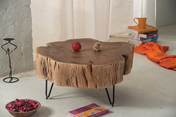 table that look mora like logs wood 