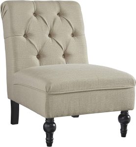 Tufted armless accent chair