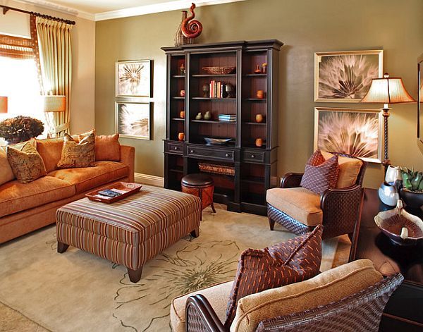 fall color accents to your living room