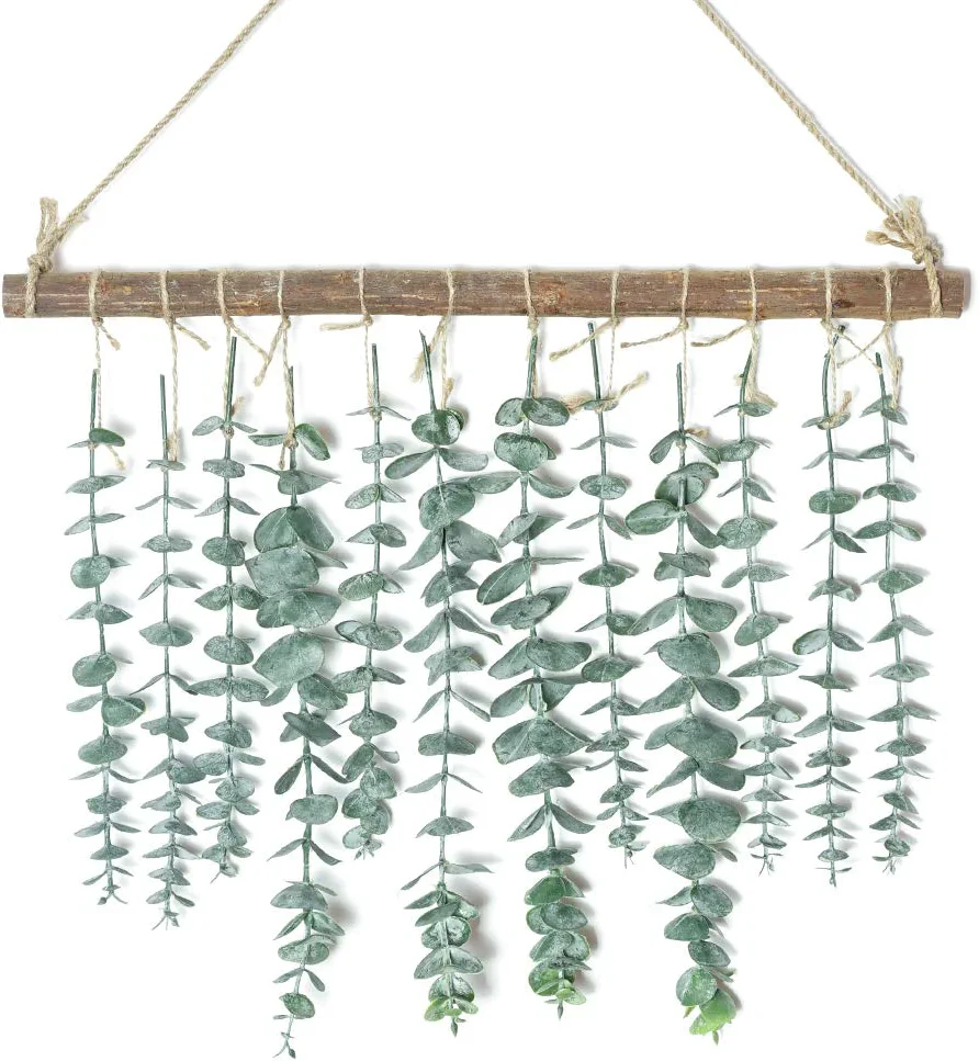 artificial eucalyptus wall hanging decor