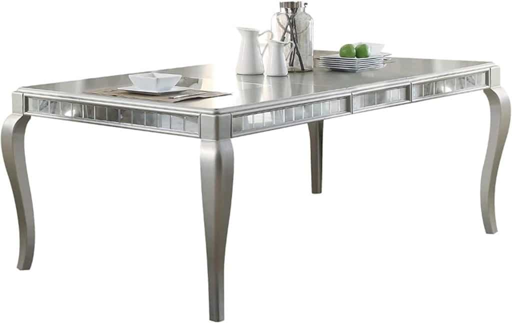 Silver Wooden Dining Table with Cabriole Legs