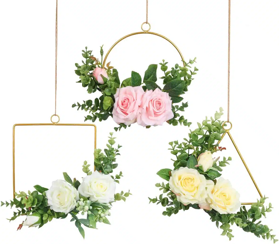 Pauwer Floral Hoop Wreath Set