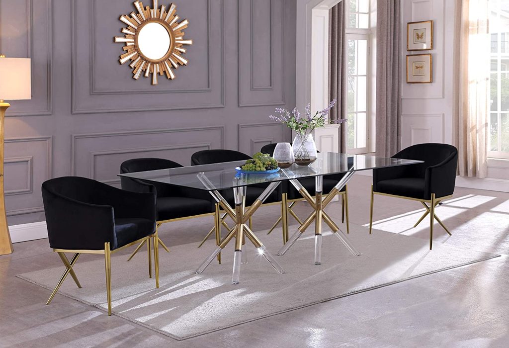 Contemporary Tempered Glass Dining Table