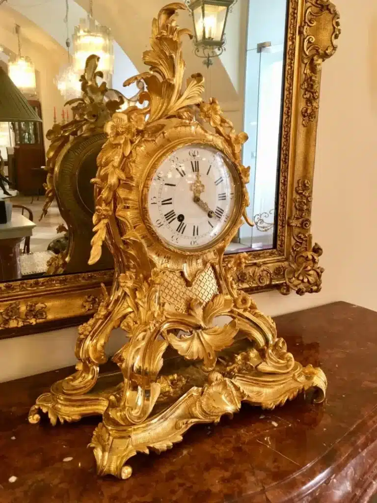 A Large French Clock on The Mantel