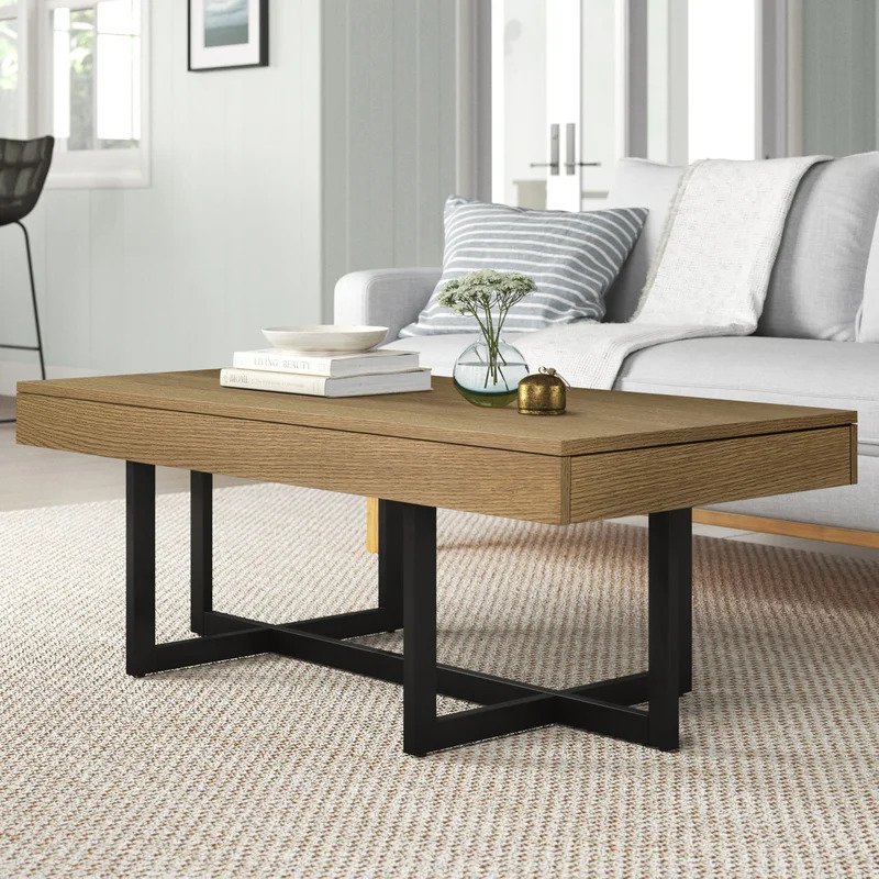 cross legs coffee table with storage