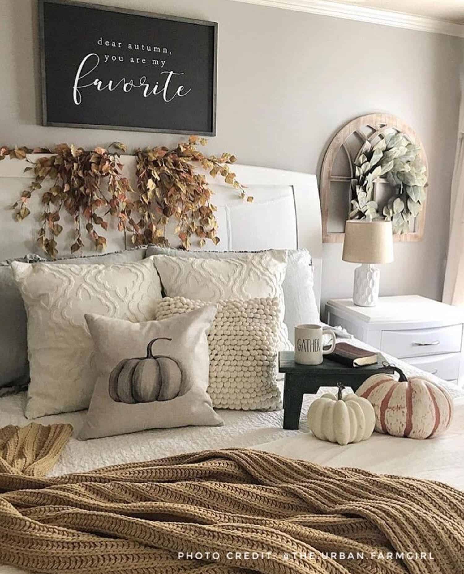 Cozy Farmhouse Fall Decorated Bedrooms