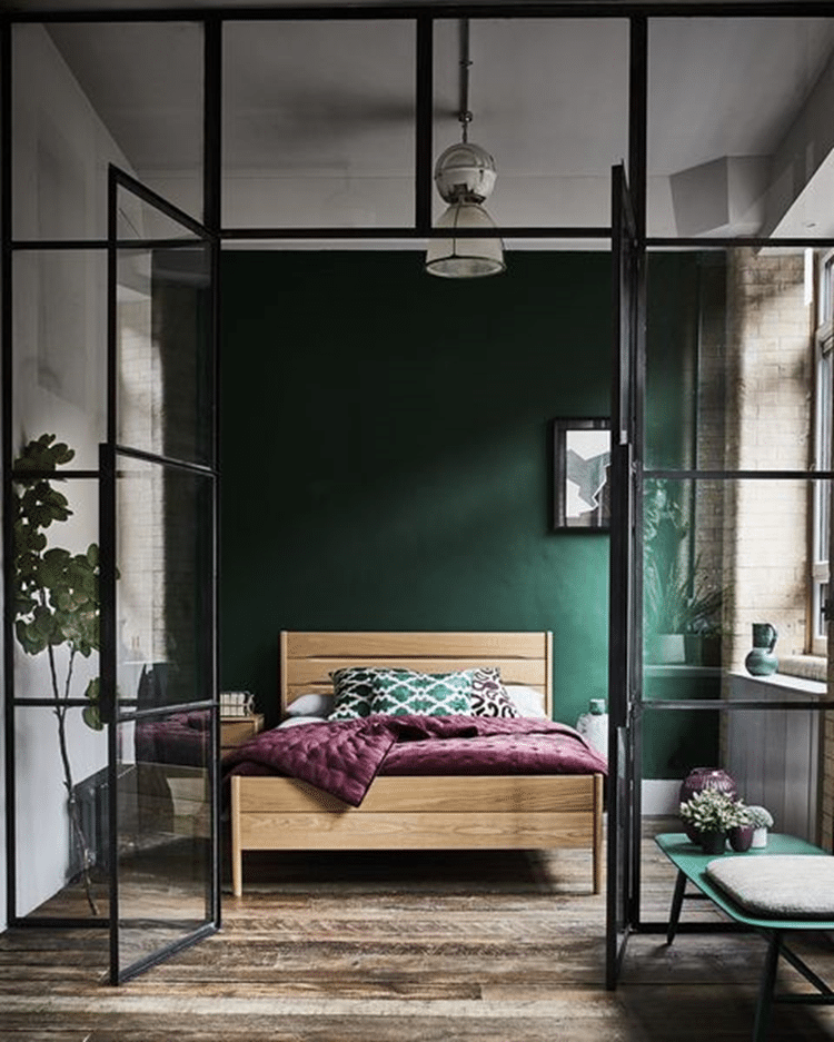 Industrial Green Bedroom