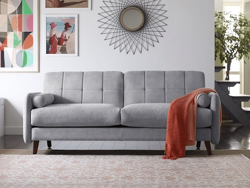 Mid-Century Modern Style Gray Sofa