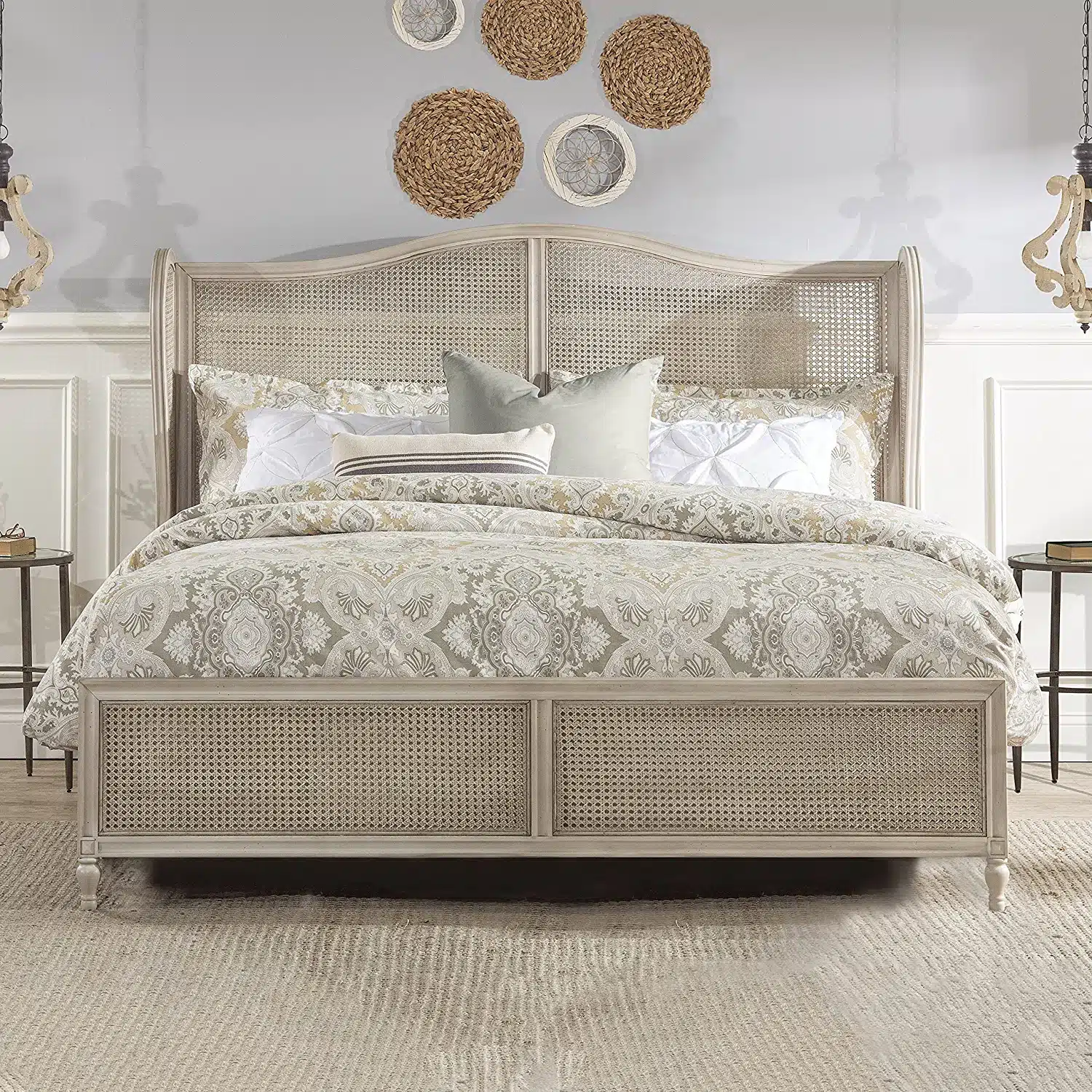 Muted Cane Bed neutral bedroom ideas