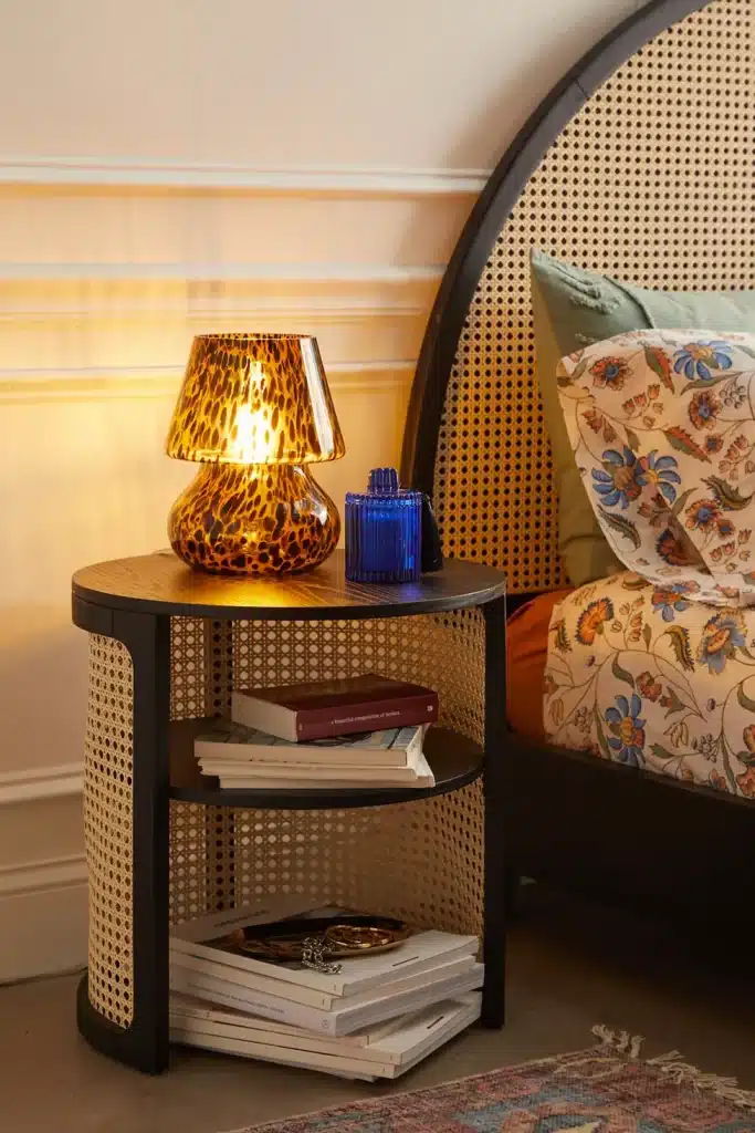 Retro And Curved Bedside Table