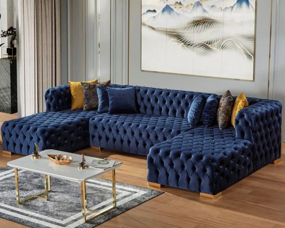 Tufted sectional sofa