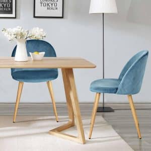 Velvet Upholstery Mid-Century Modern Dining Chair