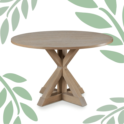 Round Solid Wood Rustic Dining Table