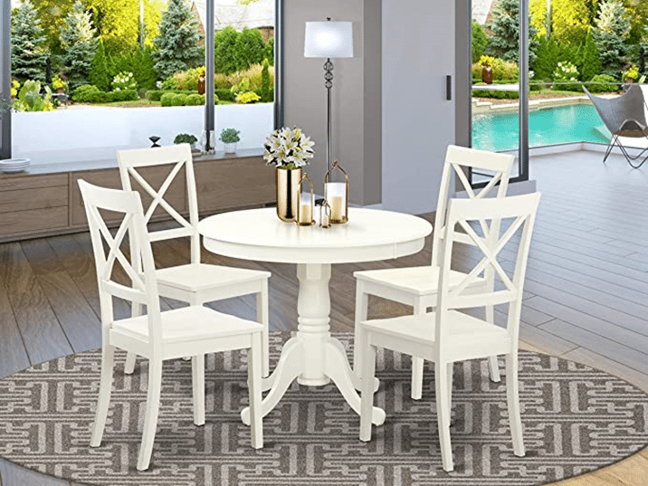 Dinette Set with 4 Fantastic Wood Dining Chairs