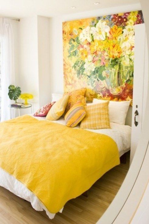 sunny yellow boho bedroom