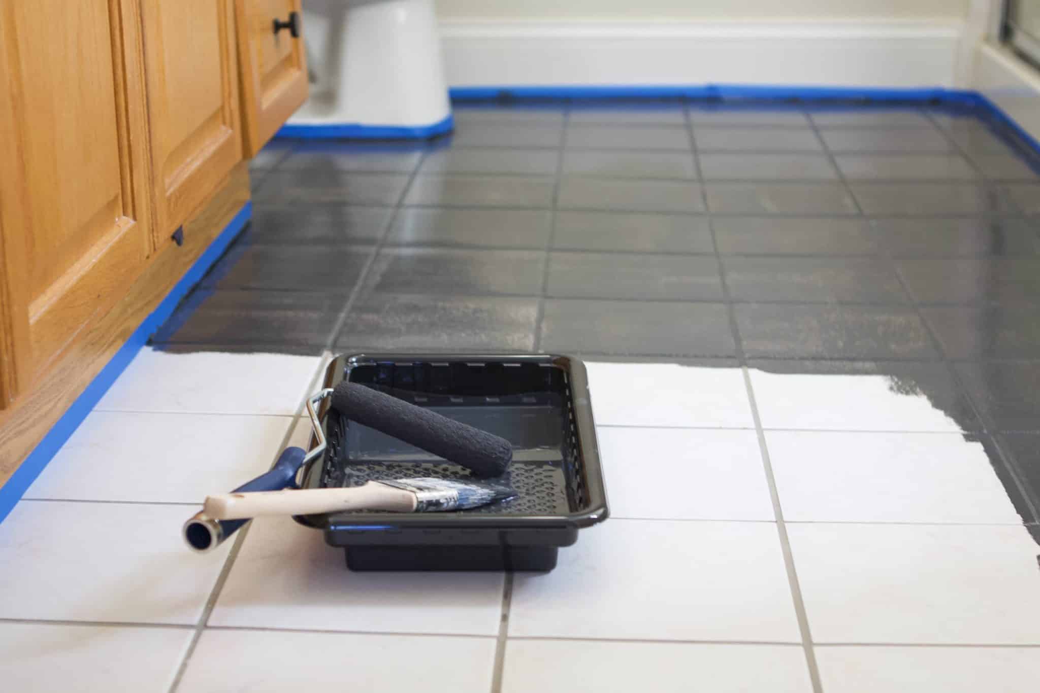 How to Paint Your Bathroom’s Ceramic Tile Floors In 7 Easy Steps