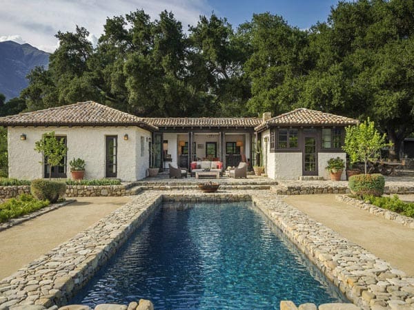 Rustic Ranch-Style House with Front Pool