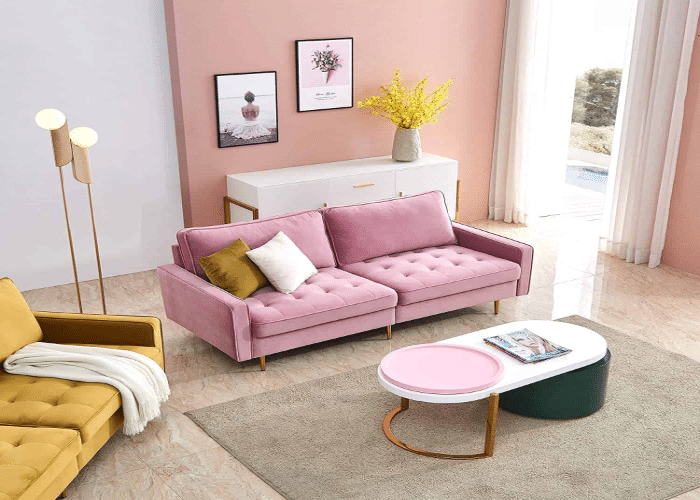 Quality Material for Pink Couches and Cushion Resilience