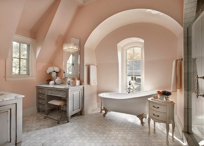 Soft Colors for French Country Bathroom
