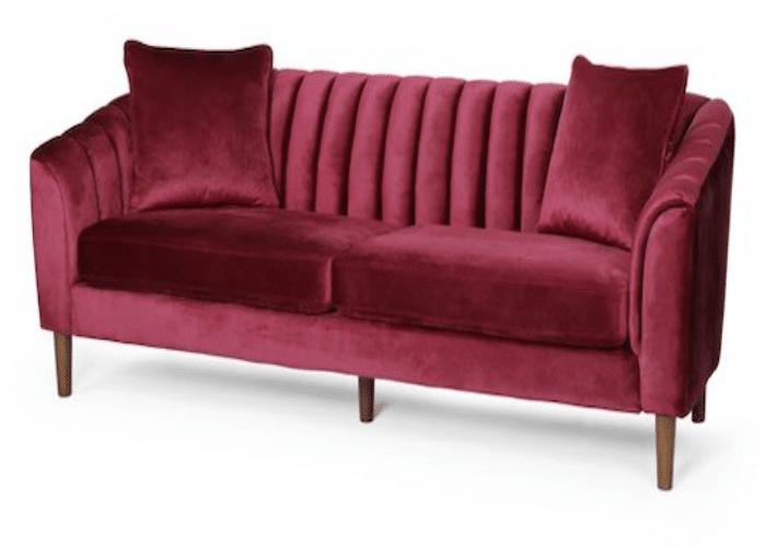 Velvet and Tufted Couch