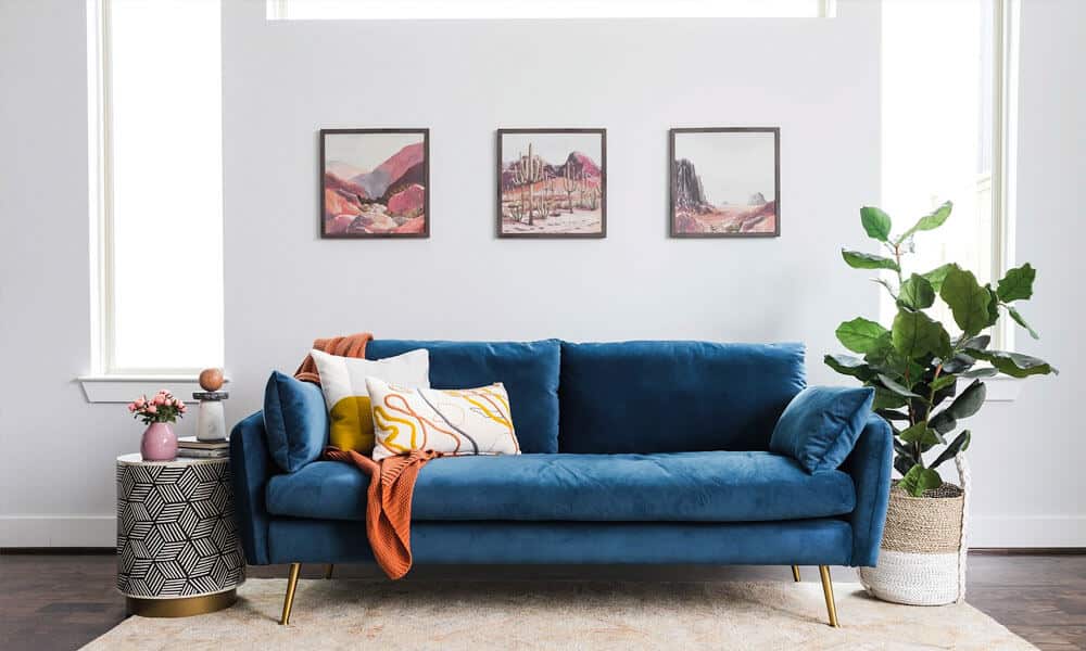 How to Maintain and Care for a Blue Velvet Sofa in a High-Traffic Living Room