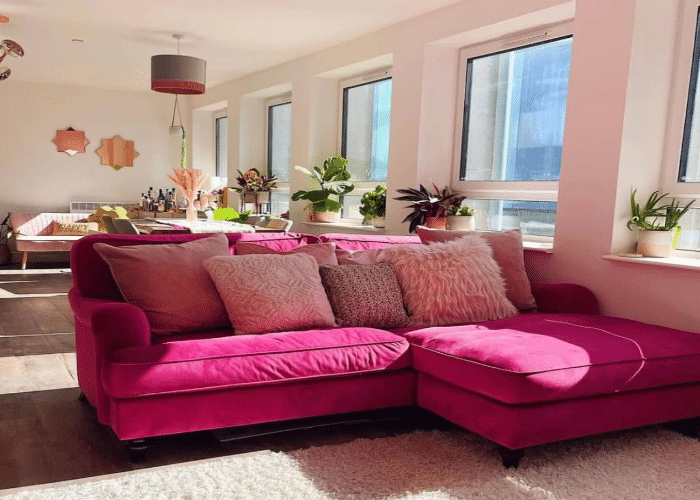 How to Style a Pink Couch in a Living Room?