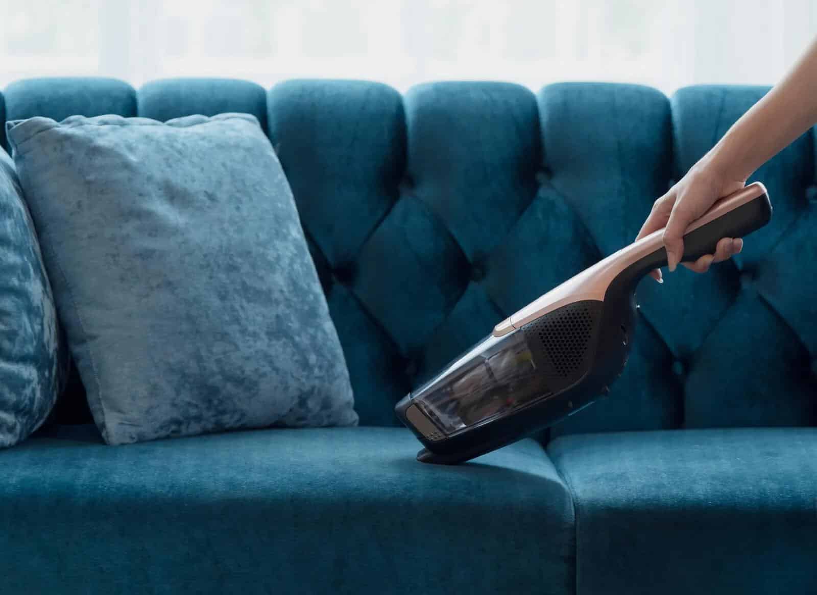 How to Address Potential Stains or Spills on a Blue Velvet Sofa