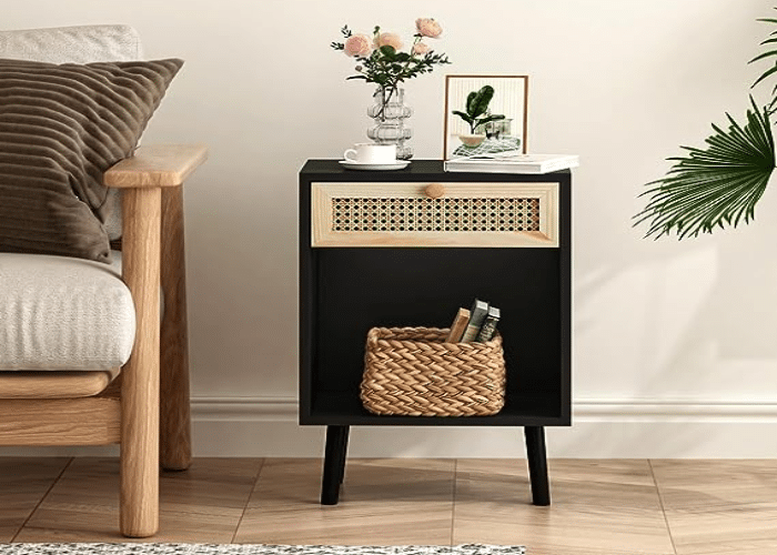  Boho Nightstands with Storage Compartment