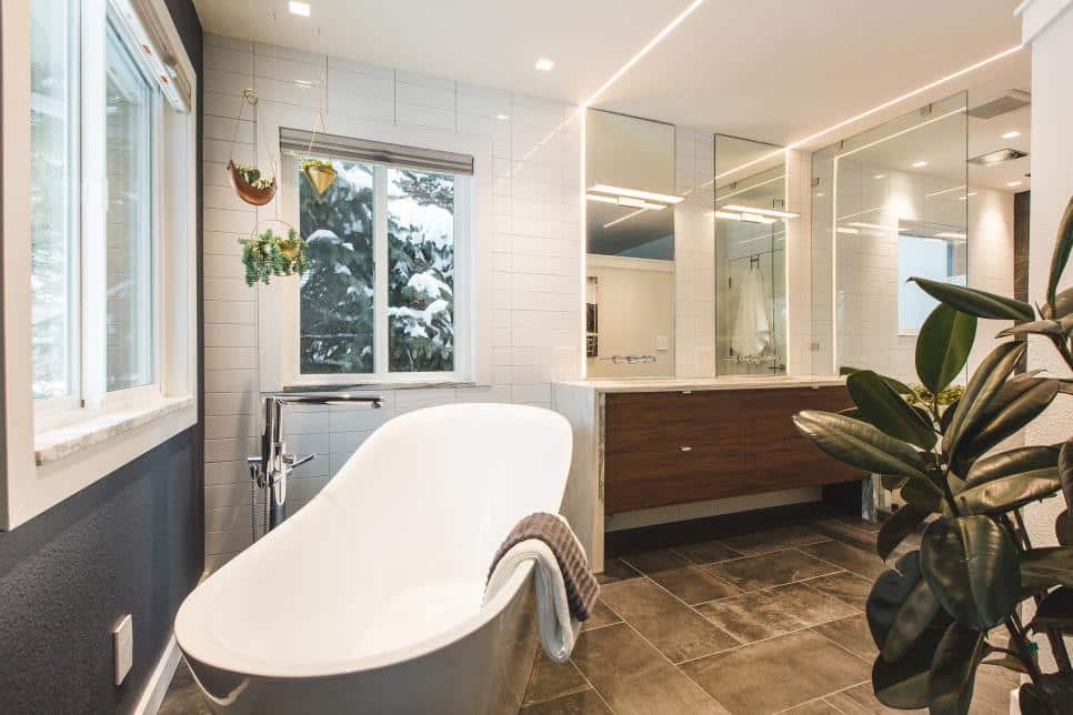How to Incorporate Plants in a Dark Green Bathroom?