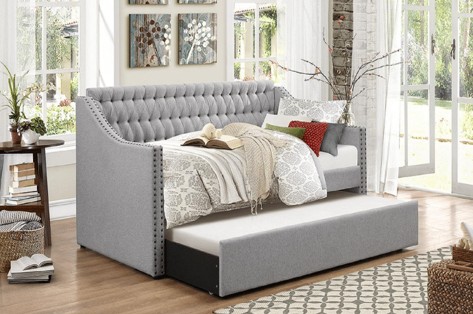 Light Gray Tufted Couches