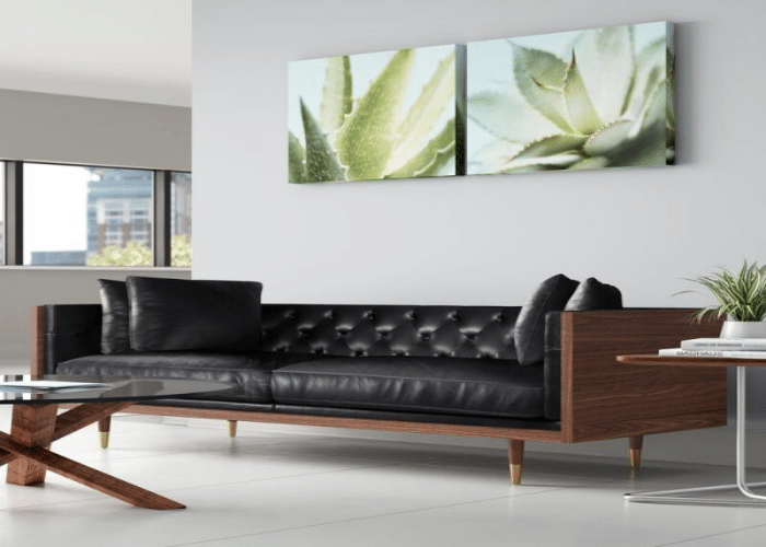 Modern Couch with Woody Elements