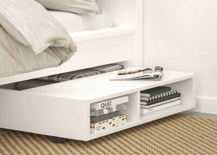 Under-Bed Storage Space to Extend the Bedside Space
