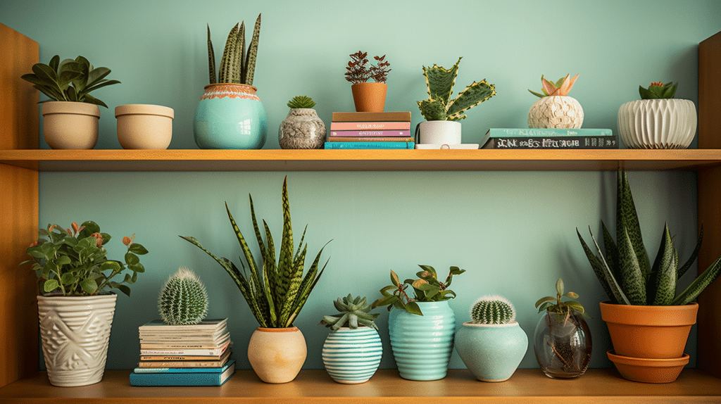 Place potted plants or small decor items to utilize the space