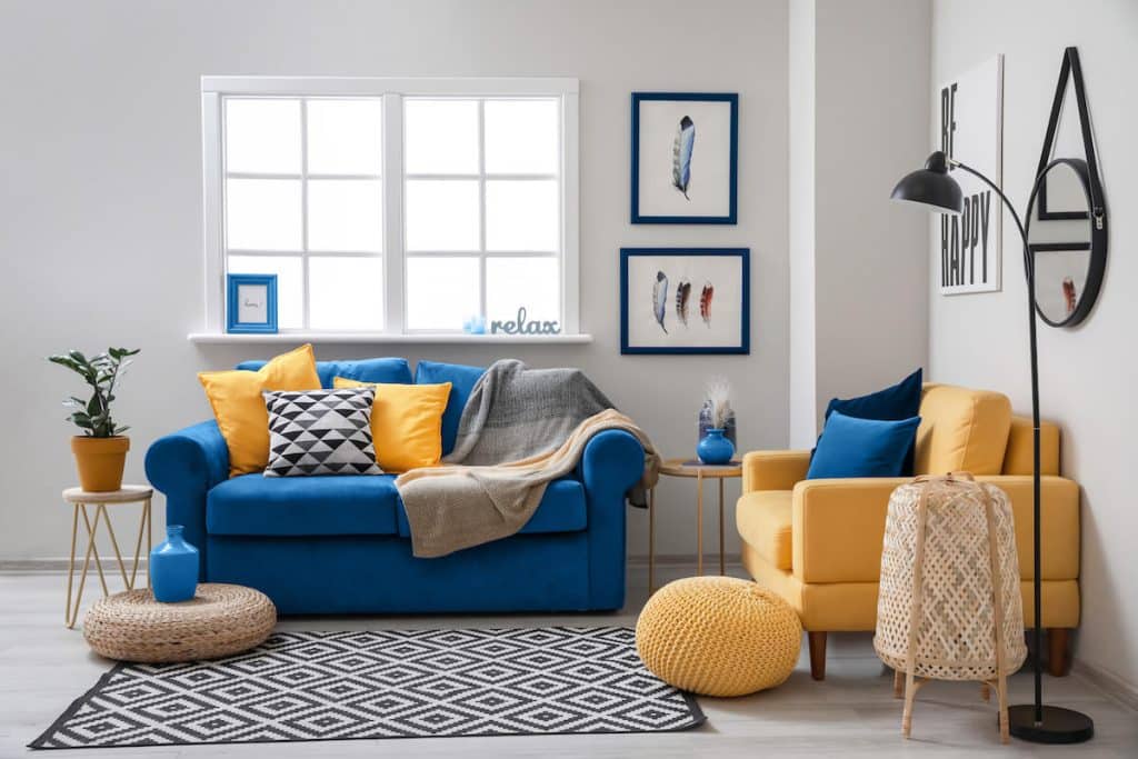 Factors to Consider While Placing a Blue Couch in the Living Room