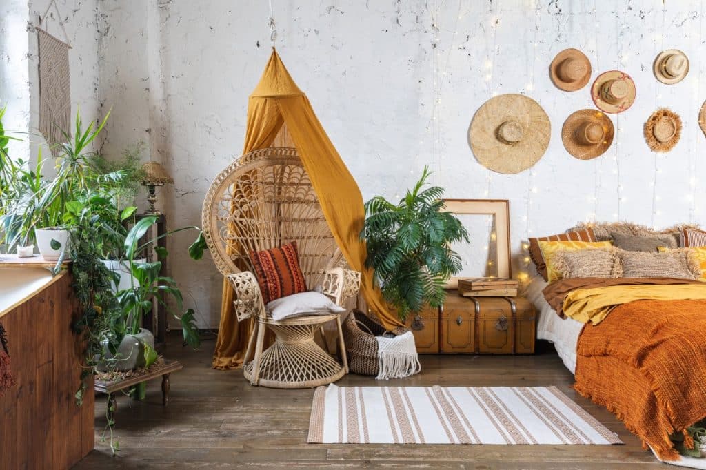 Natural Elements Inside a Bohemian Room