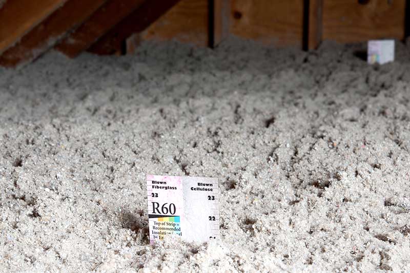 The R-value rating of the insulation