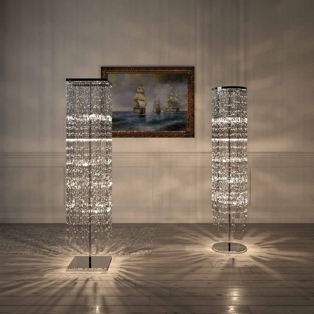 Identical Tower Lamps On Either Side of a Frame