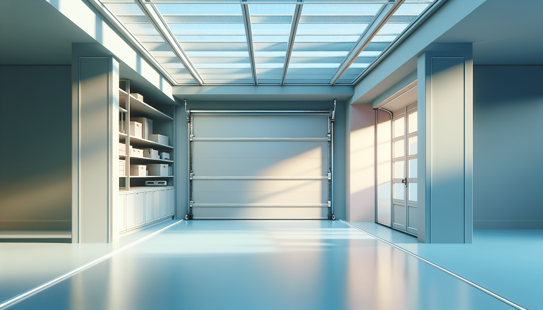 Illustration of clutter-free garage with lighter paint colors