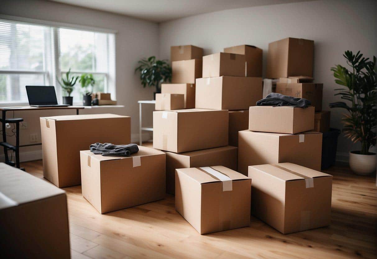 Boxes labeled, furniture arranged, and utilities connected in new home. Checklist reviewed to avoid common moving mistakes